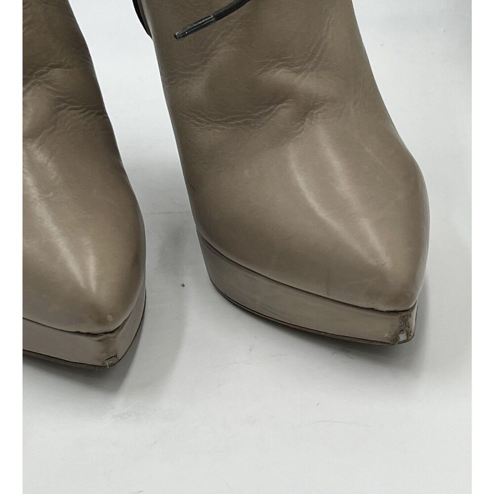 Reed Krakoff‎ Black Suede & Grey Taupe Leather Zipper Wedge Boots Shoes 39/8.5 - Picture 2 of 16